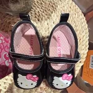 Hello Kitty Black Dress Shoes with Pink Accents for Babies 9-12 months